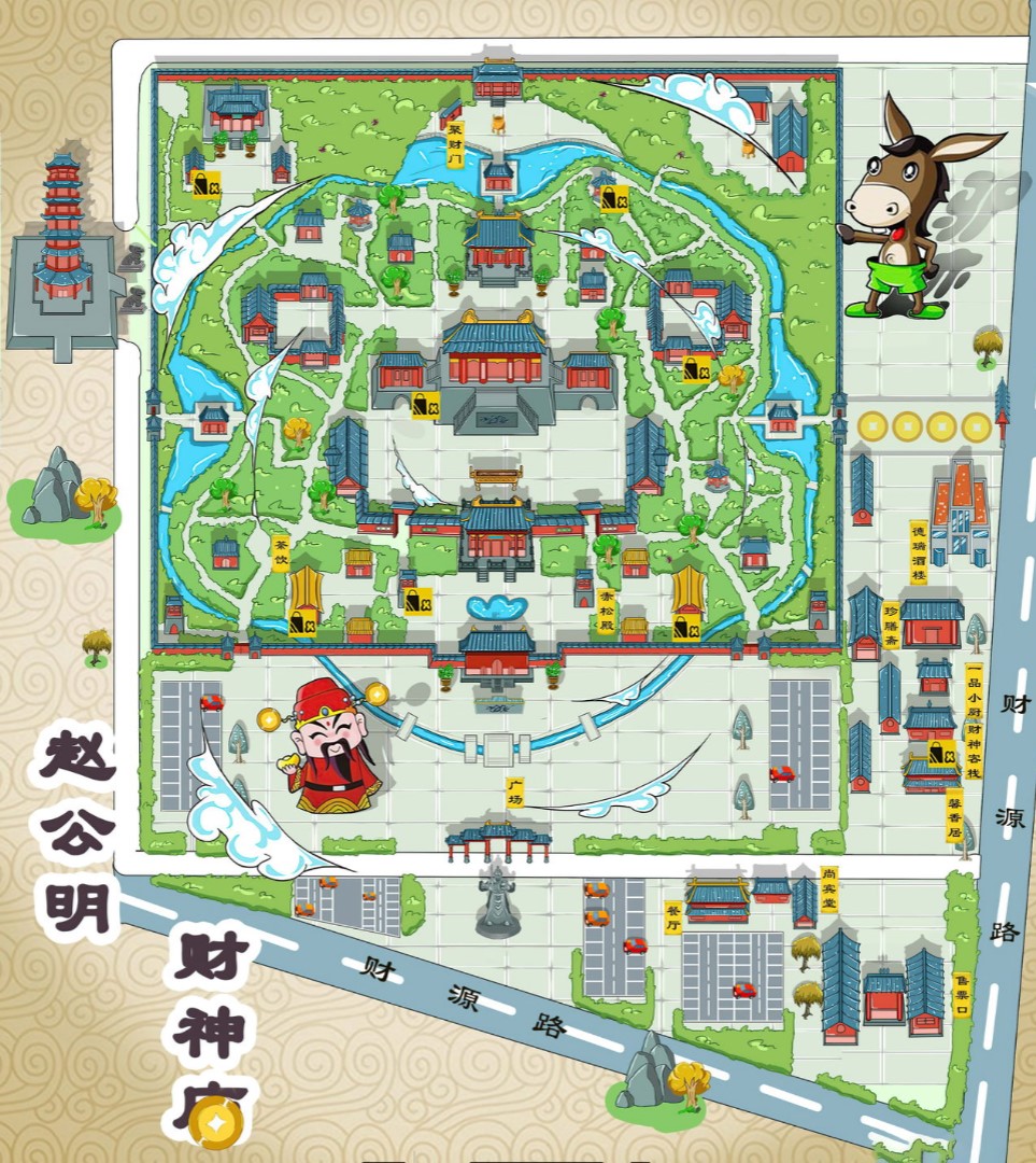 广阳寺庙类手绘地图